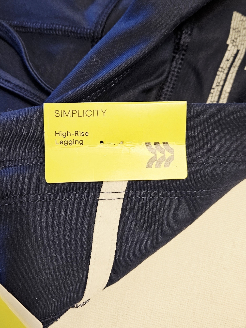 All In Motion Navy Athletic Leggings with Side Stripe - Picture 6 of 7